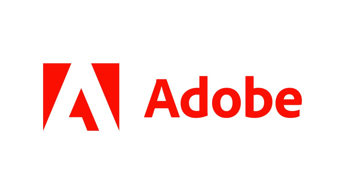 Adobe logosu, beyaz zemin