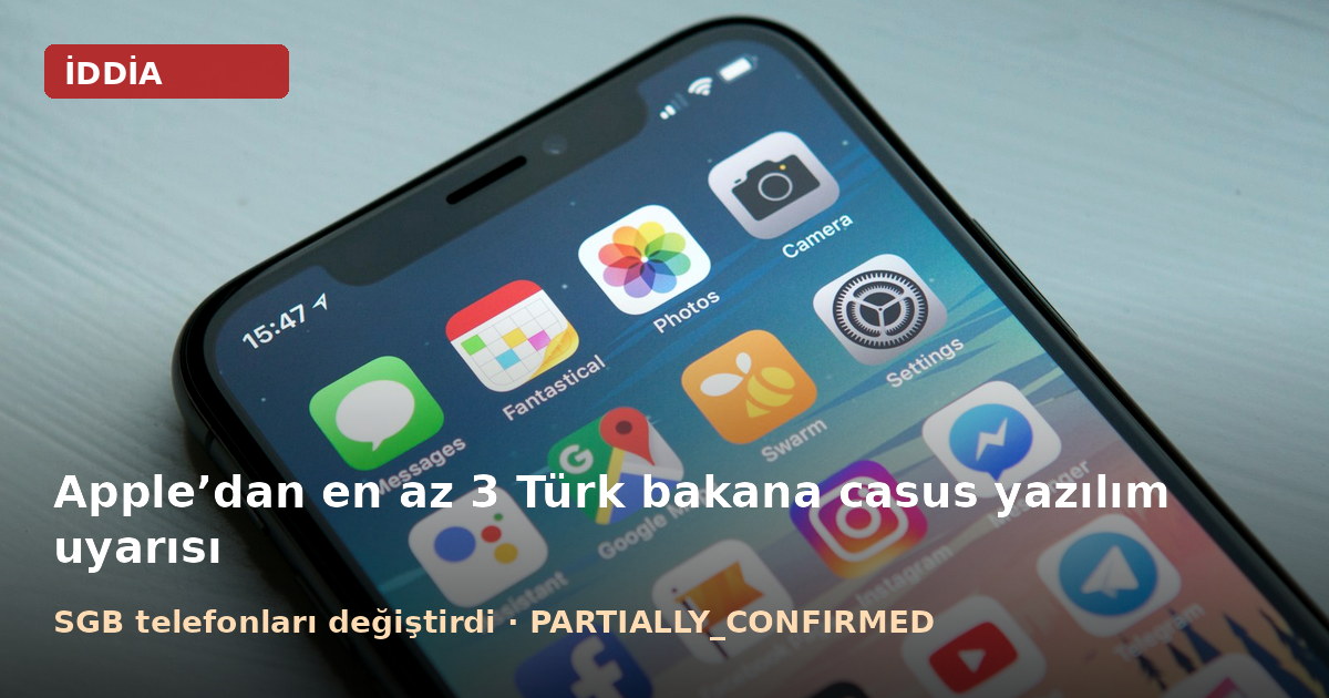 Apple'dan en az üç Türk bakana casus yazılım tehdit uyarısı
