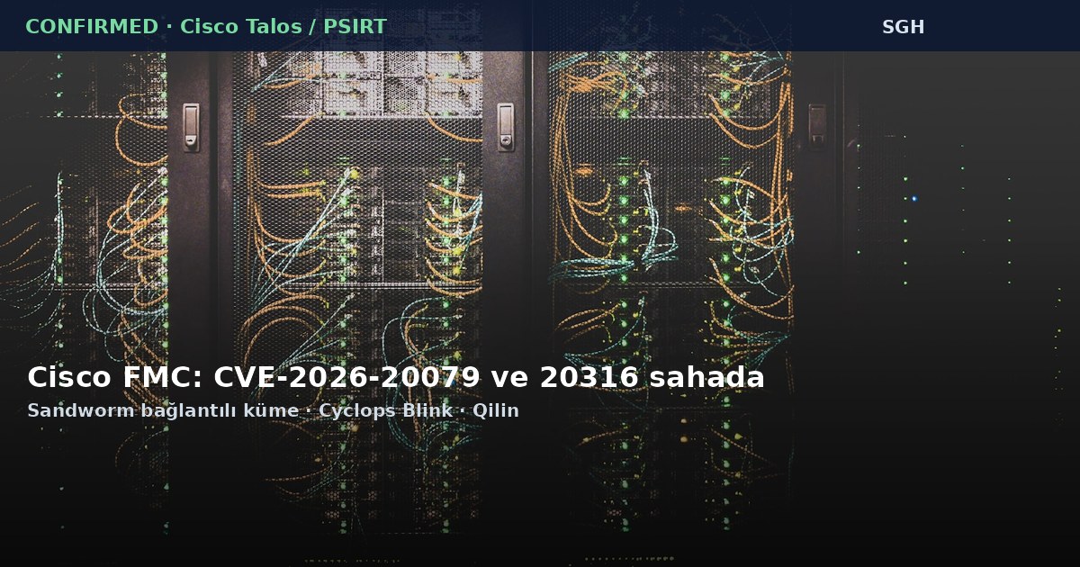 Cisco FMC açıkları sahada sömürülüyor: Sandworm bağlantılı küme ve Qilin operatörü görüldü haber görseli