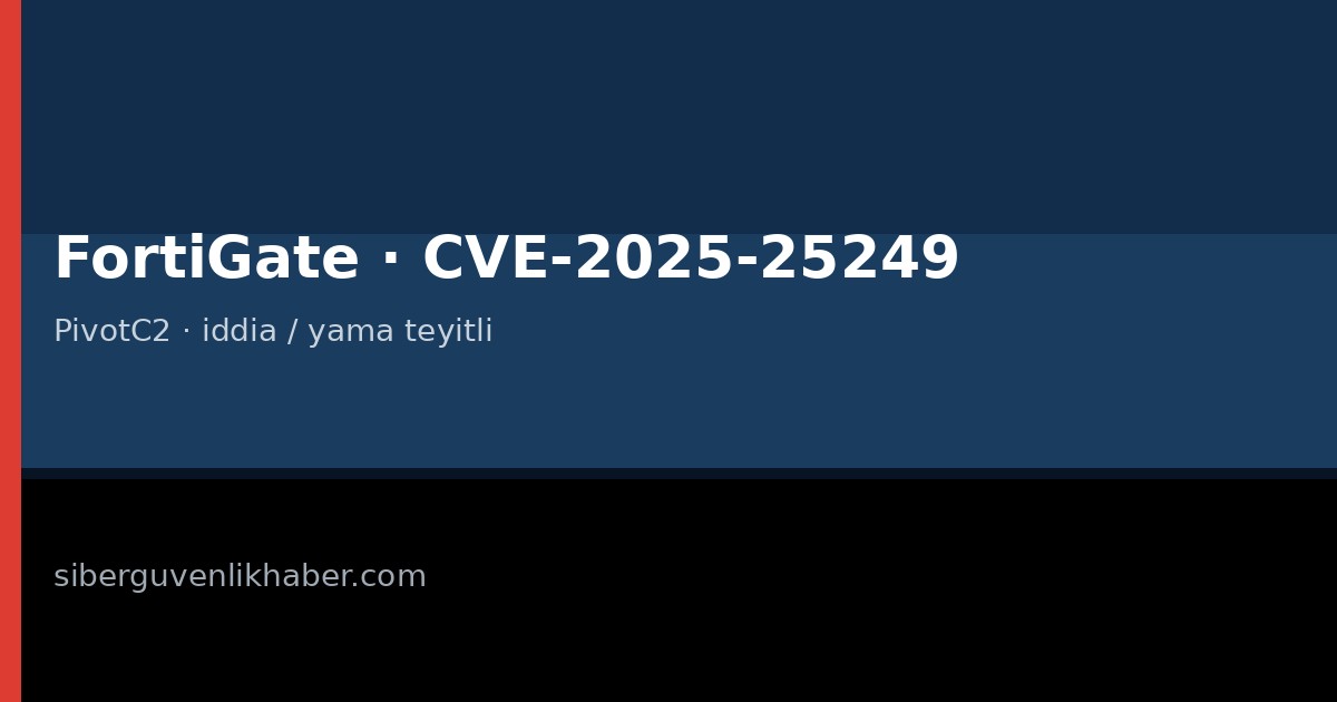 FortiGate’te PivotC2 sömürüsü iddiası; Fortinet yaması hazır haber görseli