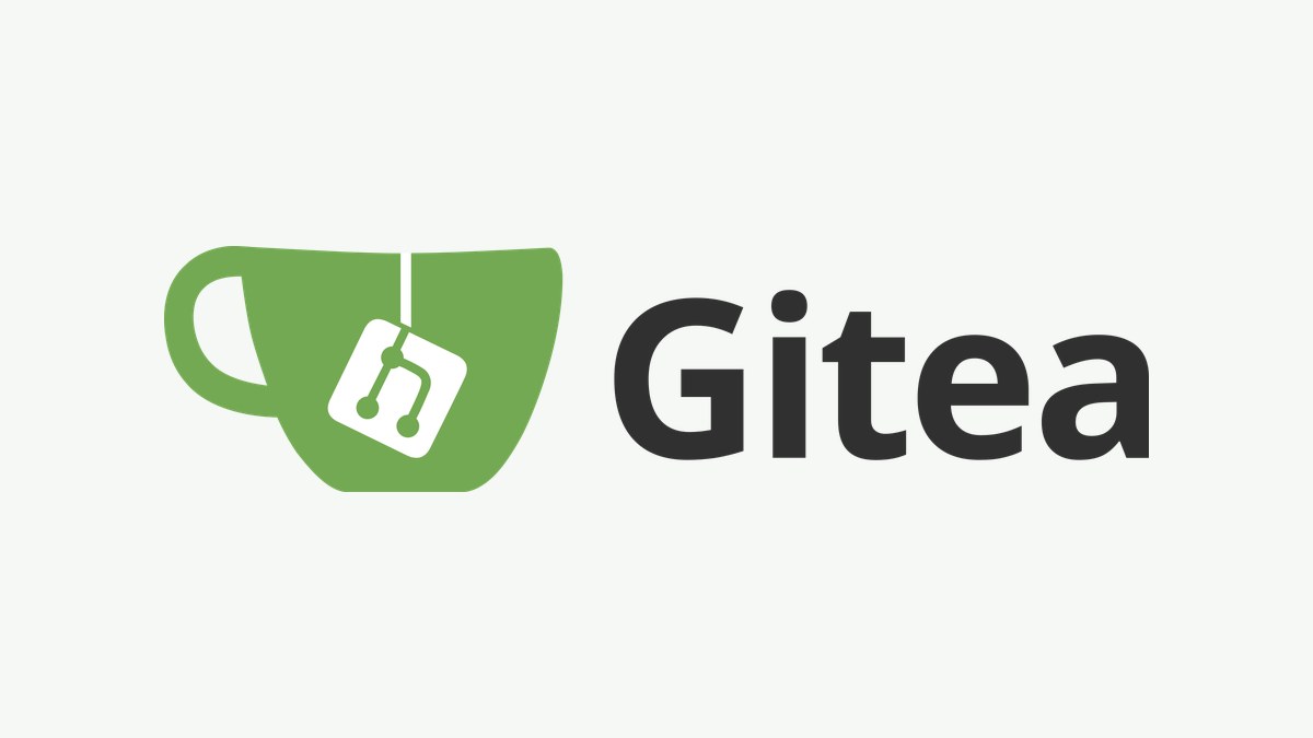 Gitea logosu ve yazısı, açık gri zemin