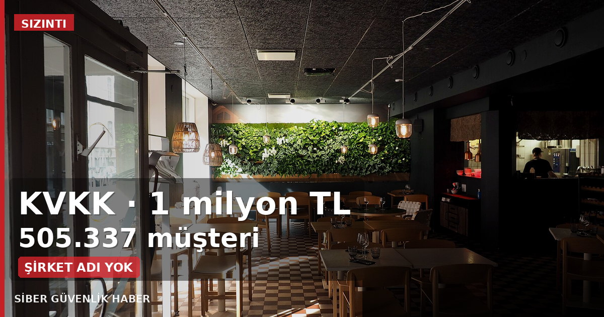 KVKK, isimsiz restoran / hızlı servis şirketine 1 milyon lira ceza yazdı