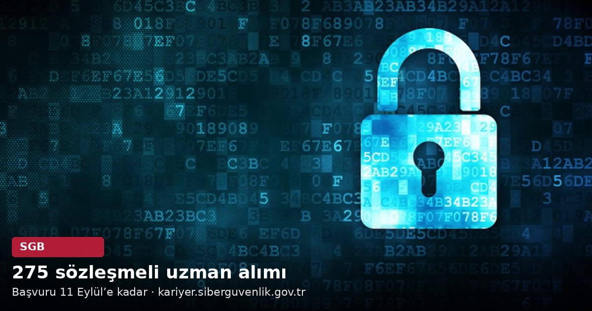 Siber Güvenlik Başkanlığı 275 sözleşmeli uzman personel alıyor