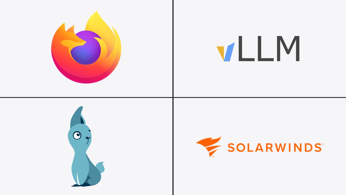 Firefox, vLLM, FreeRDP ve SolarWinds logolarından oluşan kolaj (temsili)