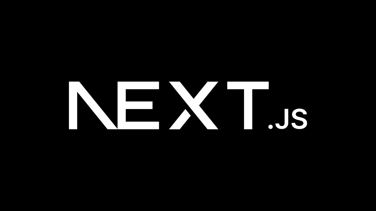 Siyah zemin üzerinde beyaz Next.js yazı logosu (temsili)