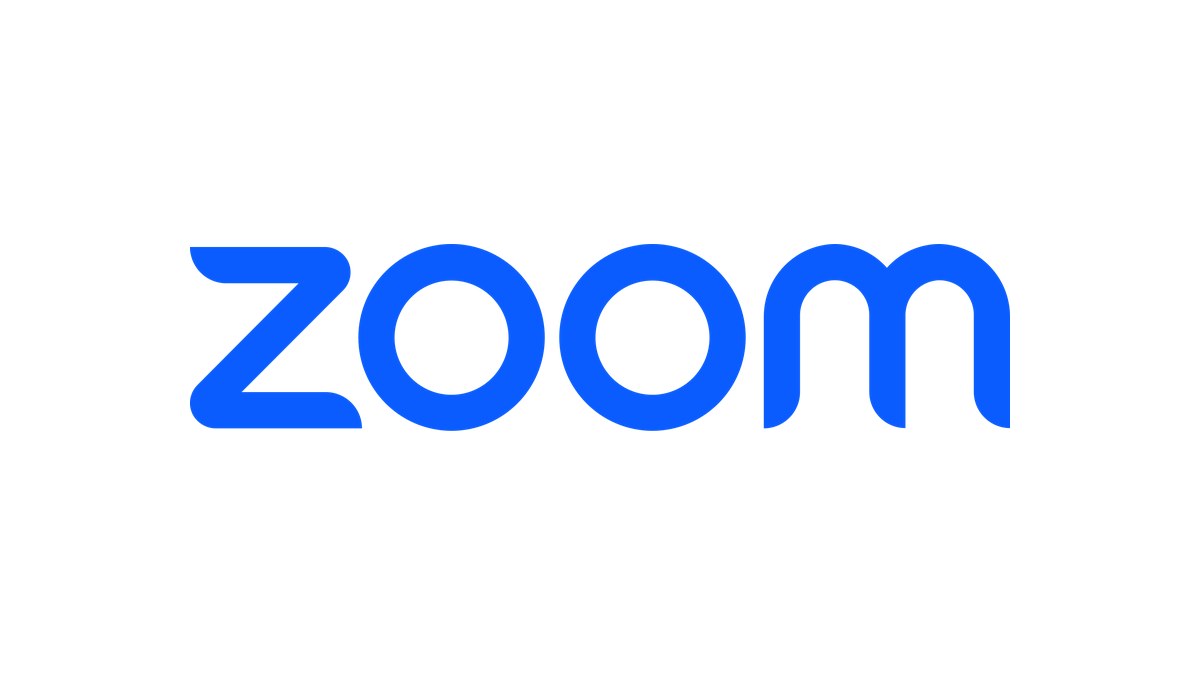 Mavi Zoom logosu, beyaz zemin
